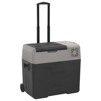 Nevera Con Ruedas Y Adaptador Polipropileno Negro Y Gris