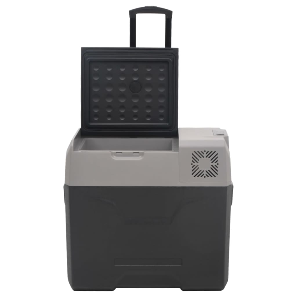 Nevera Con Ruedas Y Adaptador Polipropileno Negro Y Gris