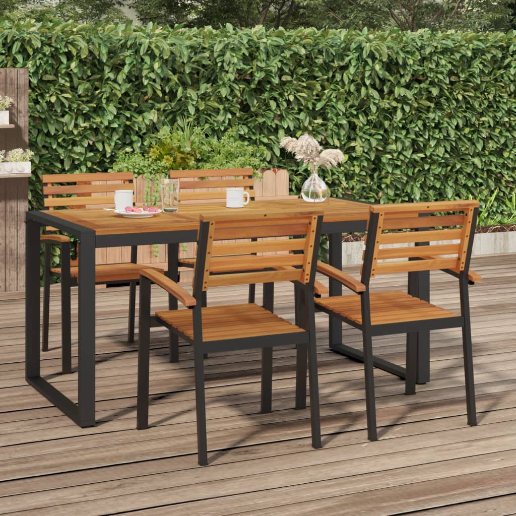 Mesa De Jardín Madera De Acacia Sólida