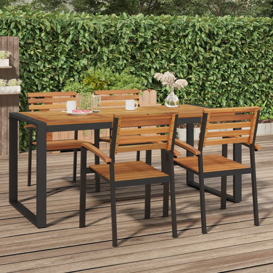 Mesa De Jardín Con Patas En U Madera Maciza Acacia