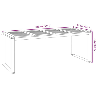 Mesa De Jardín Con Patas En U Madera Maciza Acacia