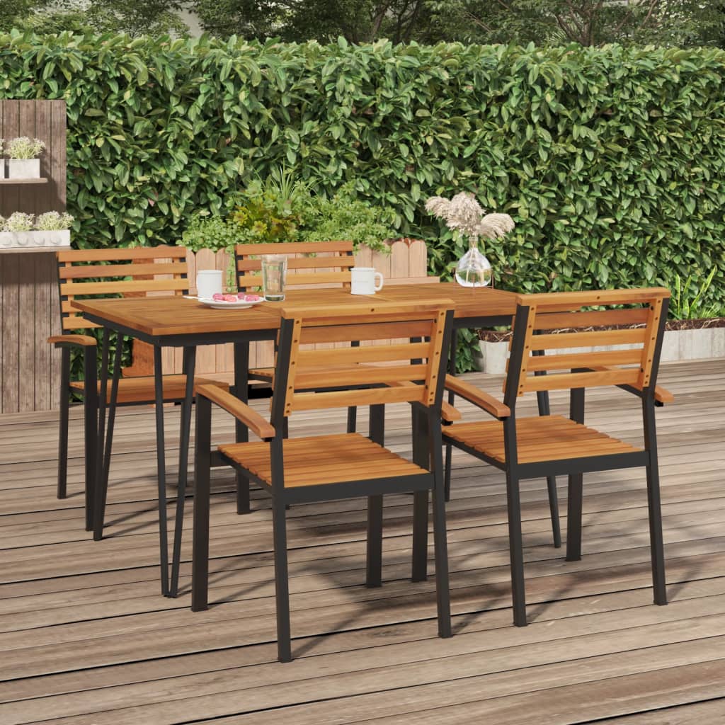 Mesa De Jardín Con Patas En U Madera Maciza Acacia