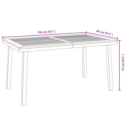 Mesa De Jardín Madera Maciza De Acacia