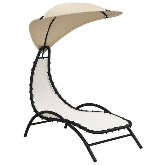 Tumbona Con Toldo Acero Y Tela Color 167X80X195 Cm