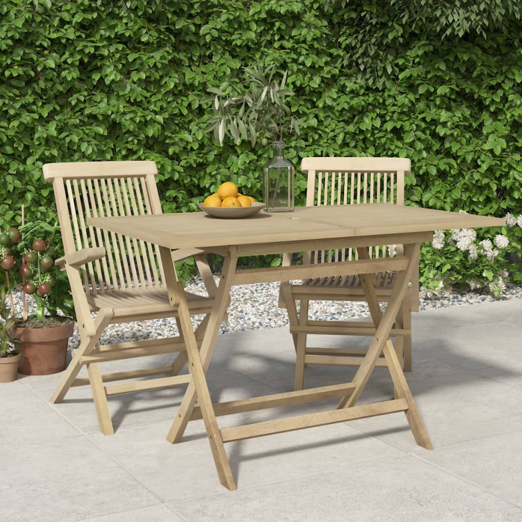 Mesa Plegable De Jardín Madera Maciza De Teca 120X70X75 Cm
