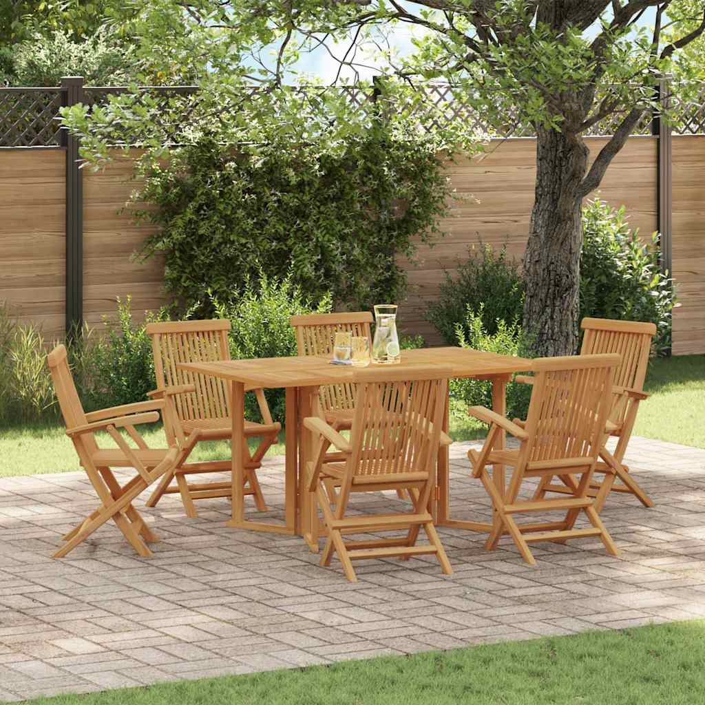 Conjunto De Comedor De Jardín 7 Pcs Marrón