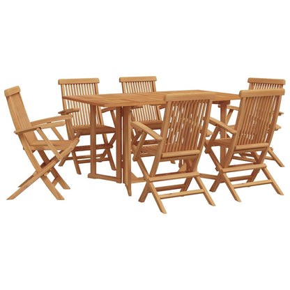 Conjunto De Comedor De Jardín 7 Pcs Marrón