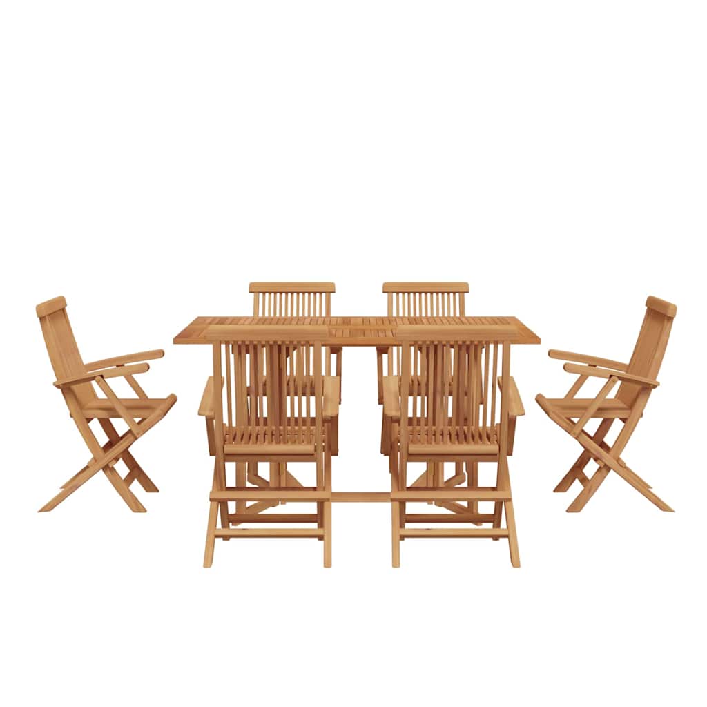 Conjunto De Comedor De Jardín 7 Pcs Marrón