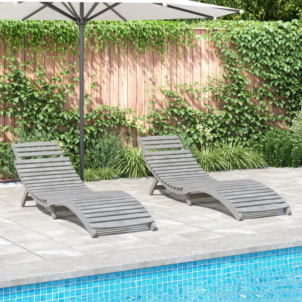 Tumbona De Madera Maciza De Acacia 184X55X64 Cm
