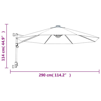 Sombrilla De Pared Brillante 290 Cm