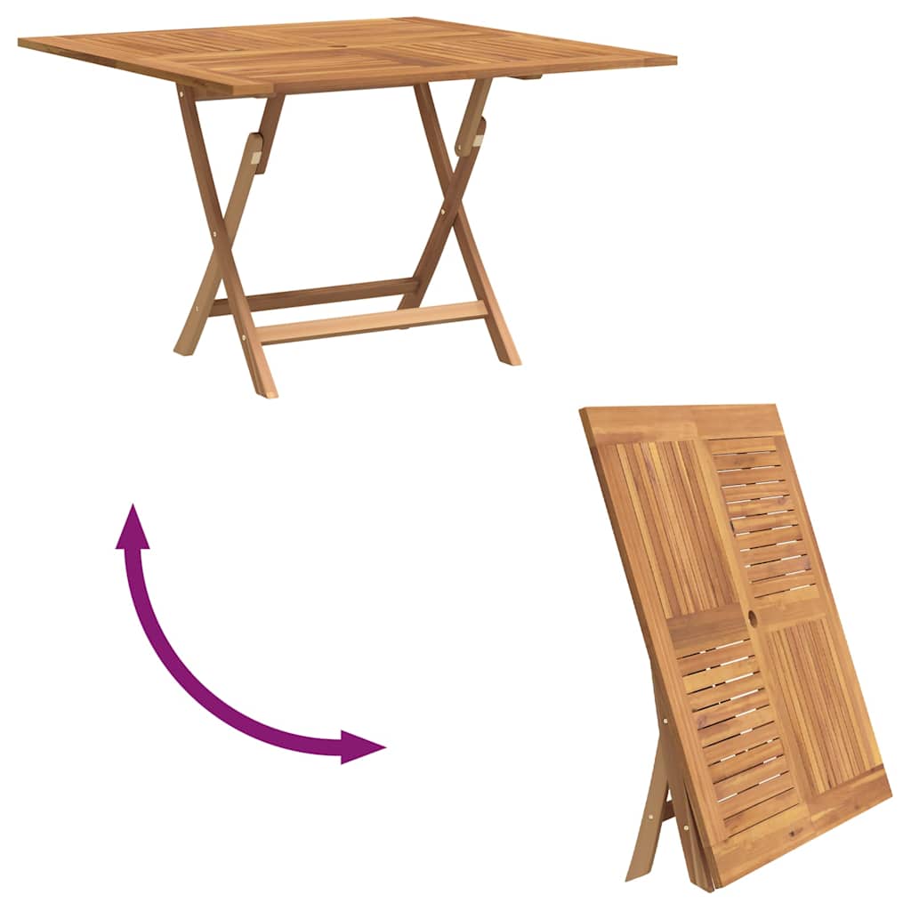 Mesa De Jardín Plegable Madera Maciza De Teca 110X110X75 Cm