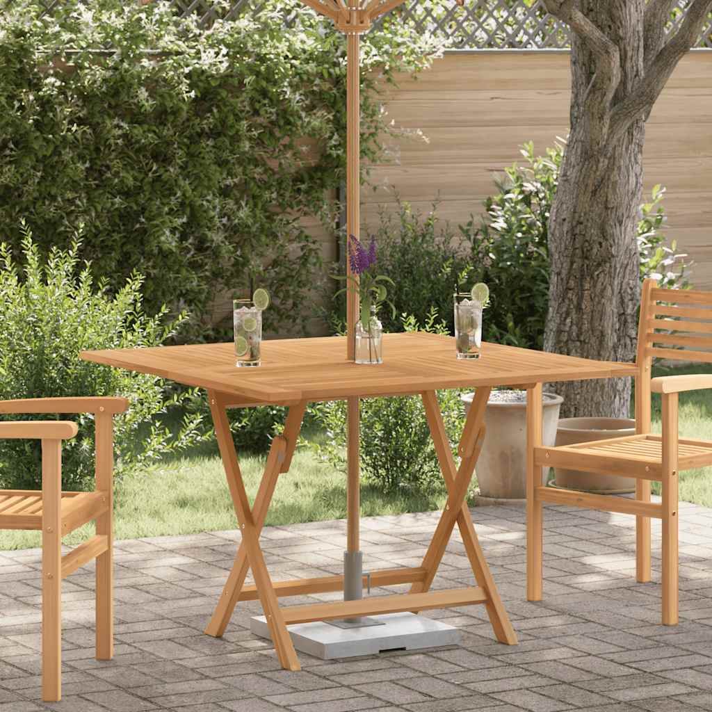 Mesa De Jardín Plegable Madera Maciza De Teca 110X110X75 Cm