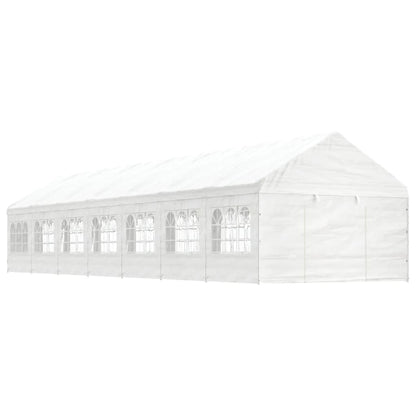 Cenador Con Techo Polietileno Blanco 11,15X4,08X3,22 M