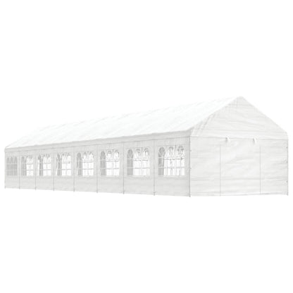 Cenador Con Techo Polietileno Blanco 11,15X4,08X3,22 M