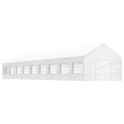 Cenador Con Techo Polietileno Blanco 11,15X4,08X3,22 M