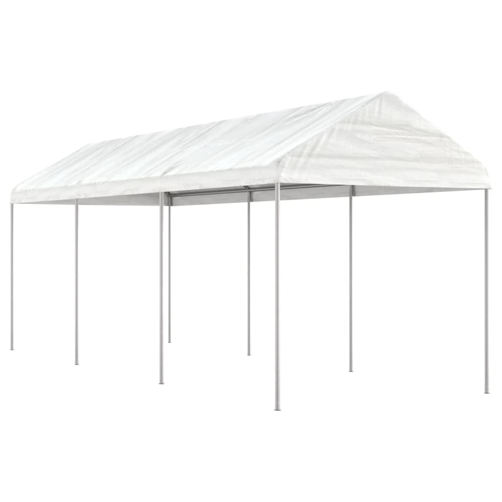 Cenador Con Techo Polietileno Blanco 2,28X2,23X2,69 M