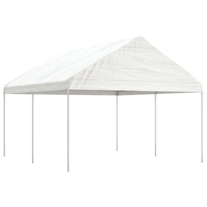 Cenador Con Techo Polietileno Blanco 20,07X4,08X3,22 M