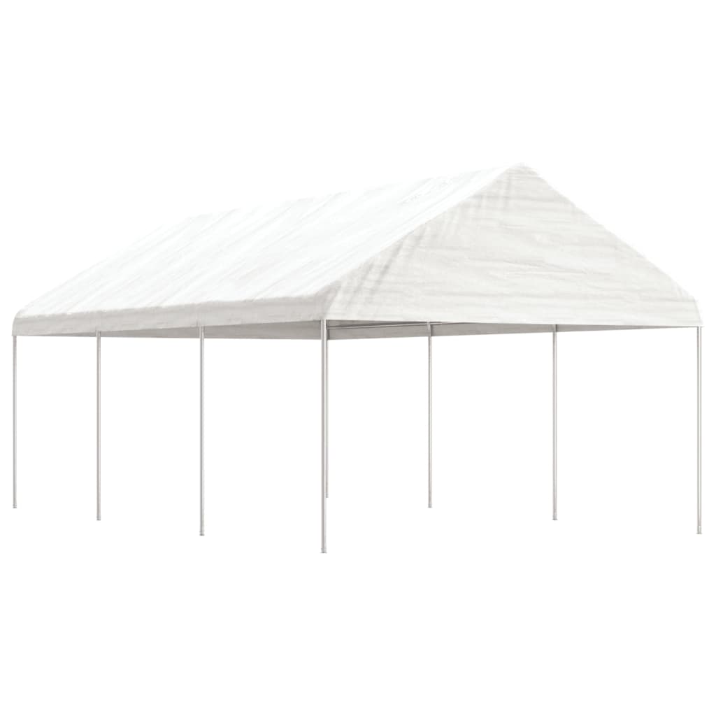 Cenador Con Techo Polietileno Blanco 20,07X4,08X3,22 M