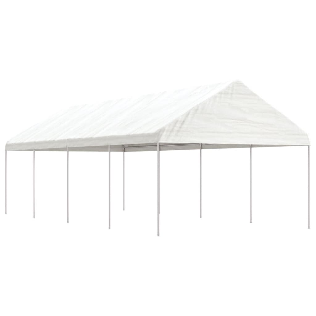 Cenador Con Techo Polietileno Blanco 20,07X4,08X3,22 M