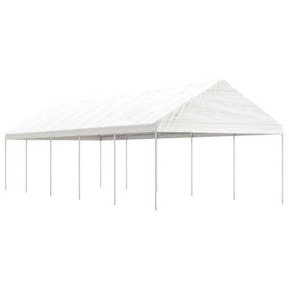 Cenador Con Techo Polietileno Blanco 20,07X4,08X3,22 M