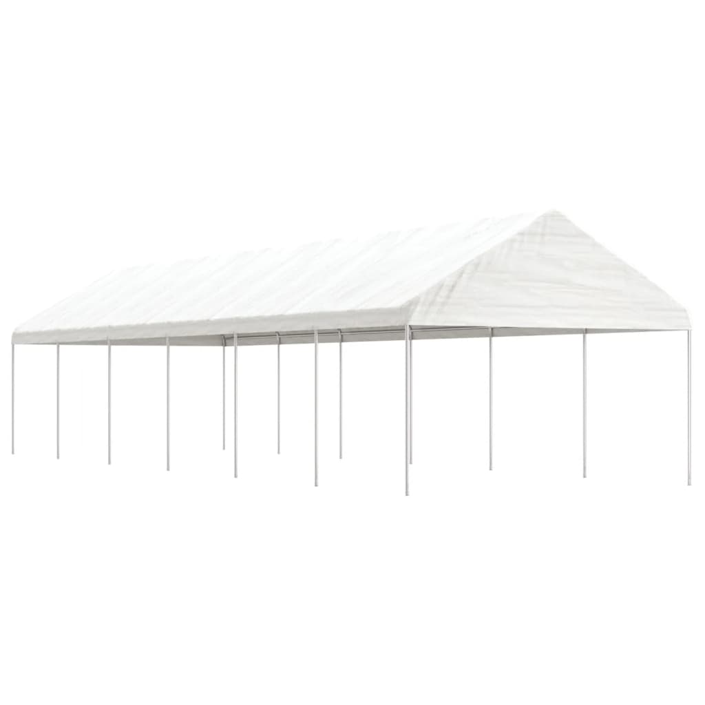 Cenador Con Techo Polietileno Blanco 20,07X4,08X3,22 M