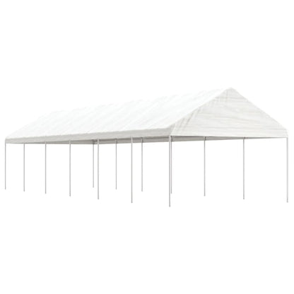 Cenador Con Techo Polietileno Blanco 20,07X4,08X3,22 M