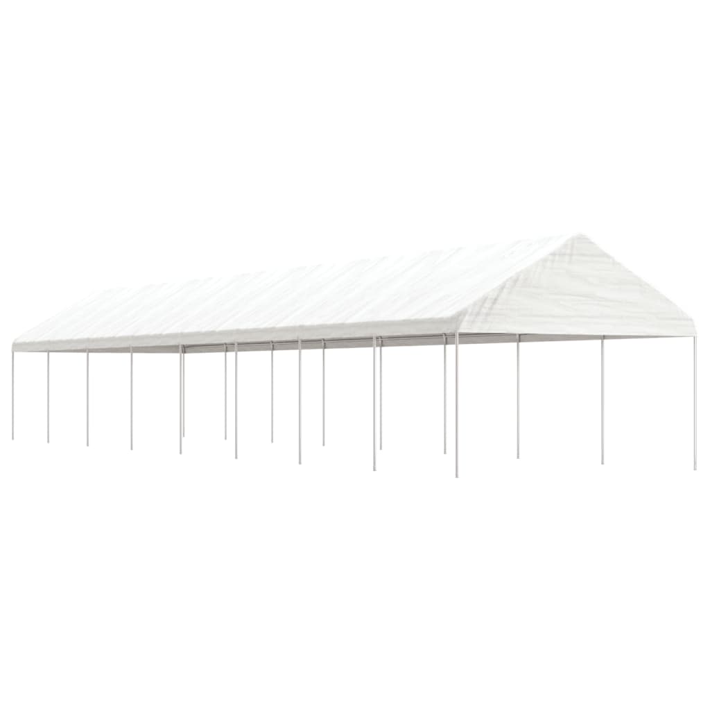 Cenador Con Techo Polietileno Blanco 20,07X4,08X3,22 M