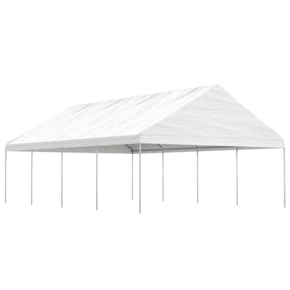 Cenador Con Techo Polietileno Blanco 5,88X2,23X3,75 M
