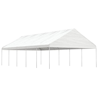 Cenador Con Techo Polietileno Blanco 5,88X2,23X3,75 M