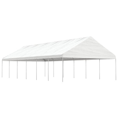 Cenador Con Techo Polietileno Blanco 5,88X2,23X3,75 M