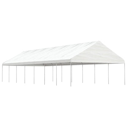Cenador Con Techo Polietileno Blanco 5,88X2,23X3,75 M