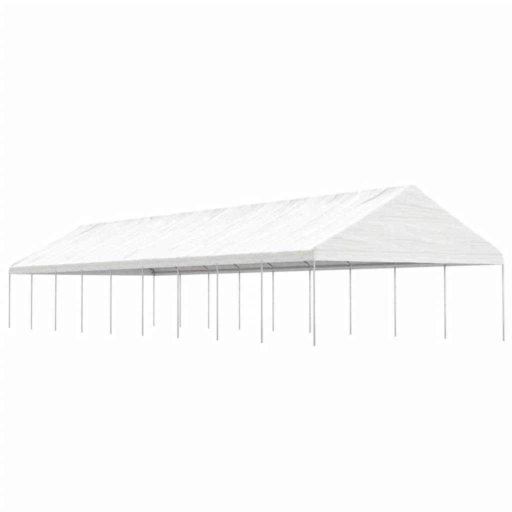 Cenador Con Techo Polietileno Blanco 5,88X2,23X3,75 M