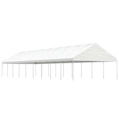 Cenador Con Techo Polietileno Blanco 5,88X2,23X3,75 M