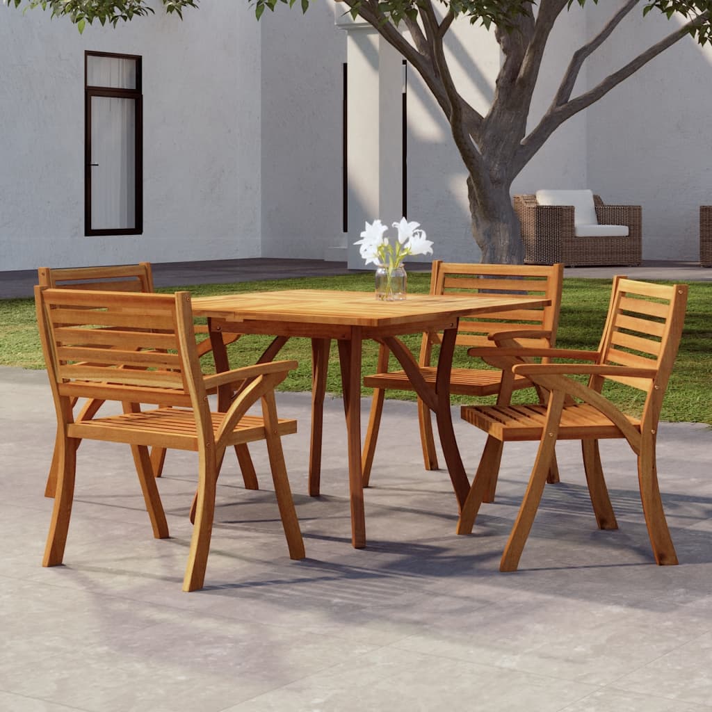 Mesa De Jardín Madera Maciza De Acacia