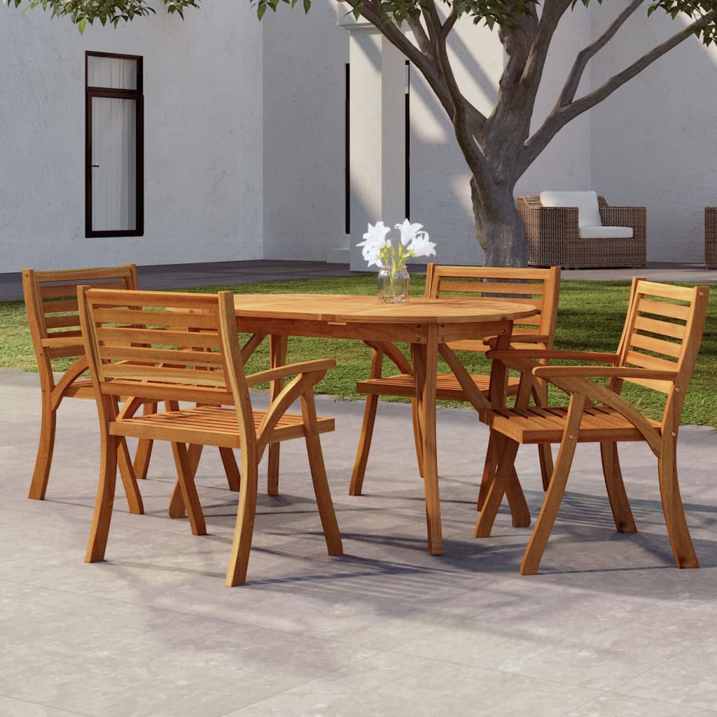 Mesa De Jardín Madera Maciza De Acacia
