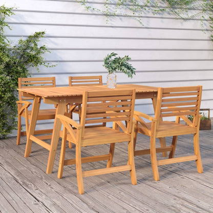 Mesa De Jardín Madera Maciza De Acacia
