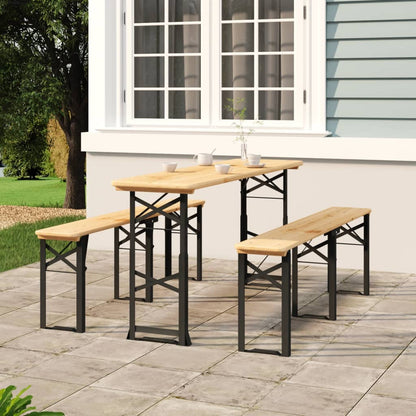 Mesa Plegable De Bar Madera Maciza Abeto 170X50X75/105 Cm