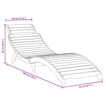 Tumbona De Madera Maciza De Acacia 184X55X64 Cm