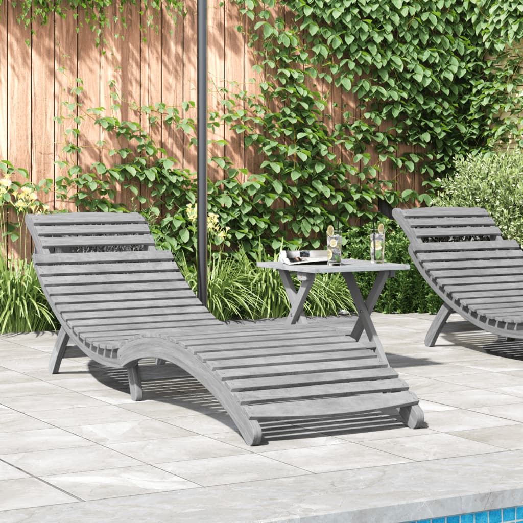 Tumbona De Madera Maciza De Acacia 184X55X64 Cm