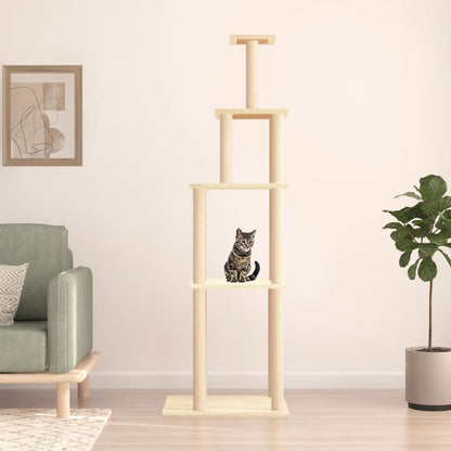 Rascador Para Gatos Con Postes De Sisal Color 183 Cm