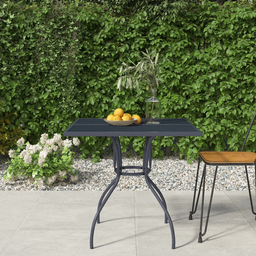Mesa De Jardín Malla De Acero Gris Antracita