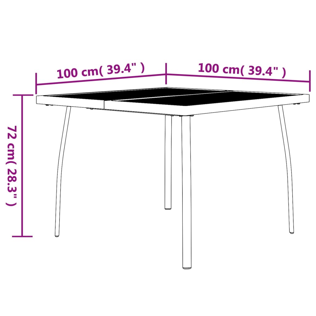 Mesa De Jardín Malla De Acero Gris Antracita