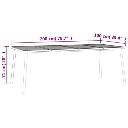 Mesa De Jardín Acero Gris Antracita