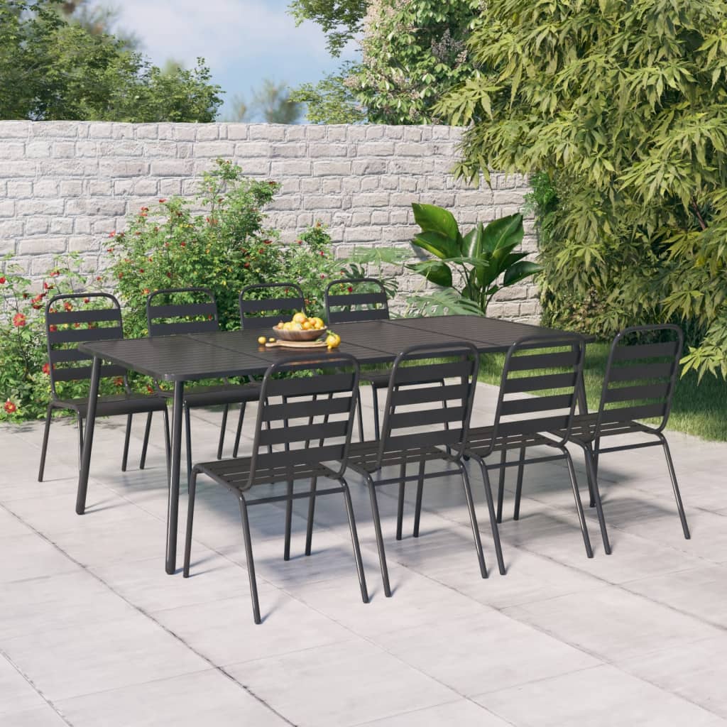 Mesa De Jardín Acero Gris Antracita