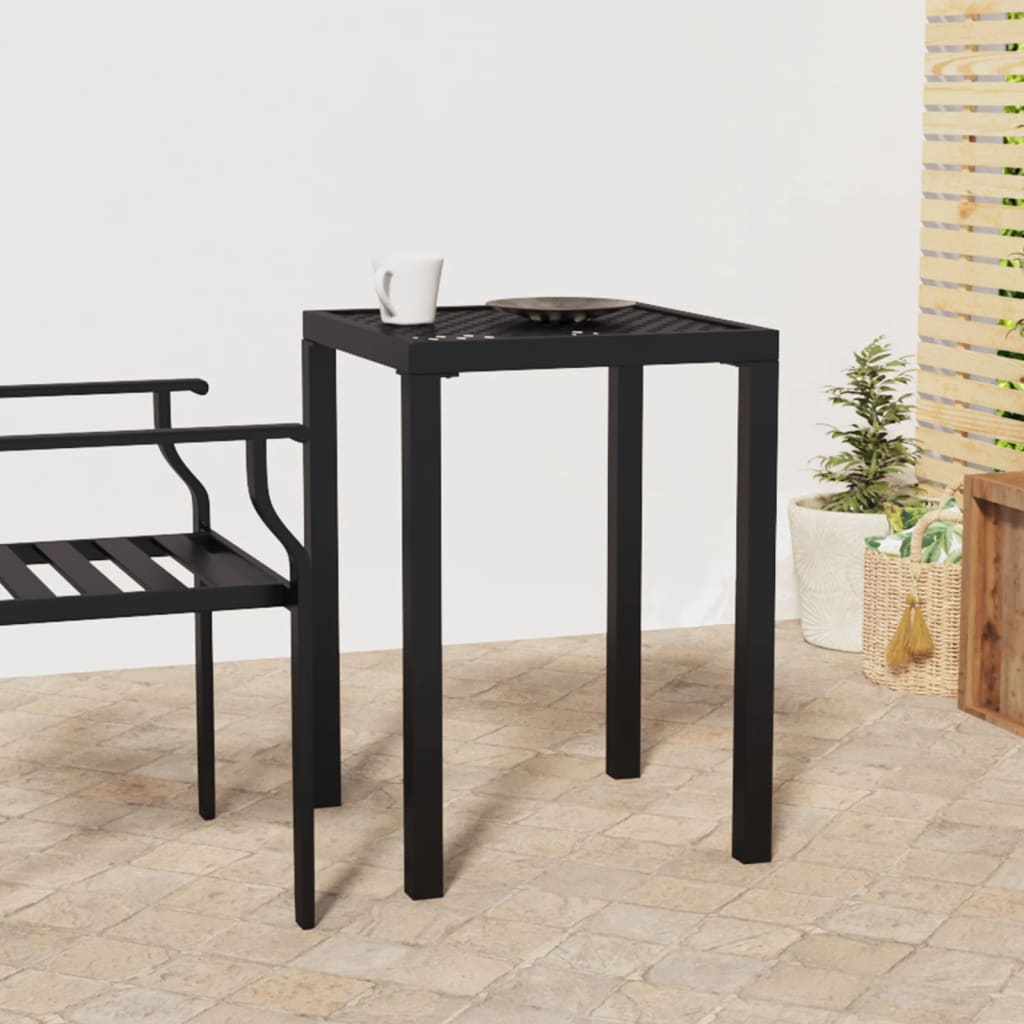 Mesa De Jardín De Acero Gris Antracita