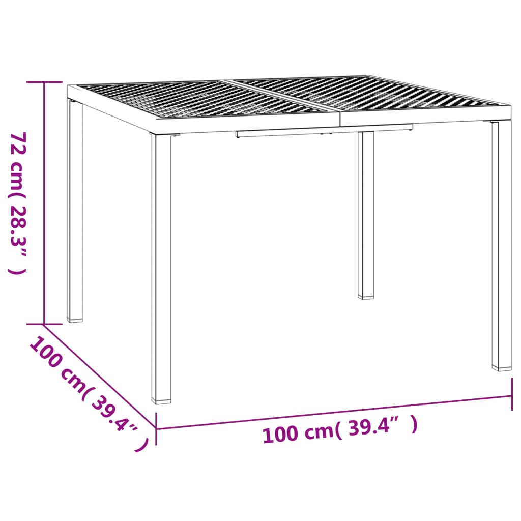 Mesa De Jardín De Acero Gris Antracita