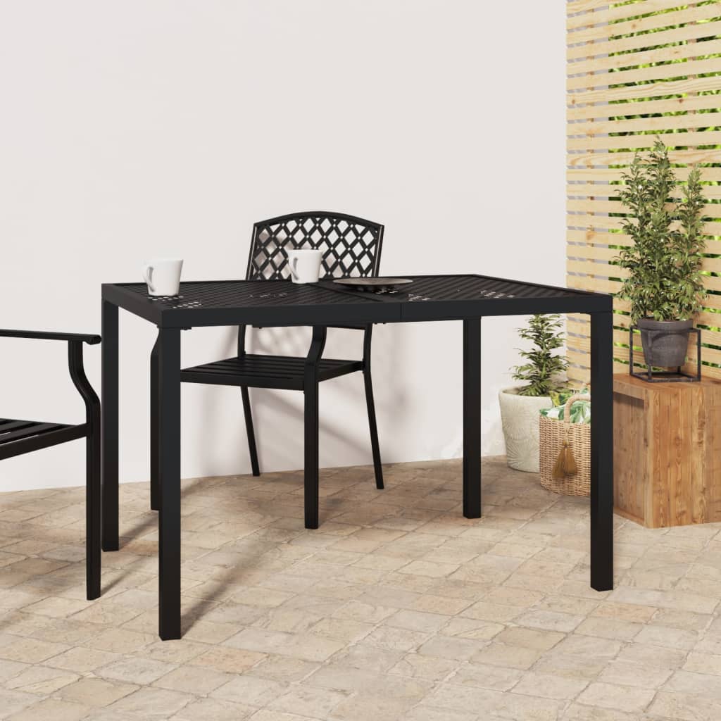Mesa De Jardín De Acero Gris Antracita