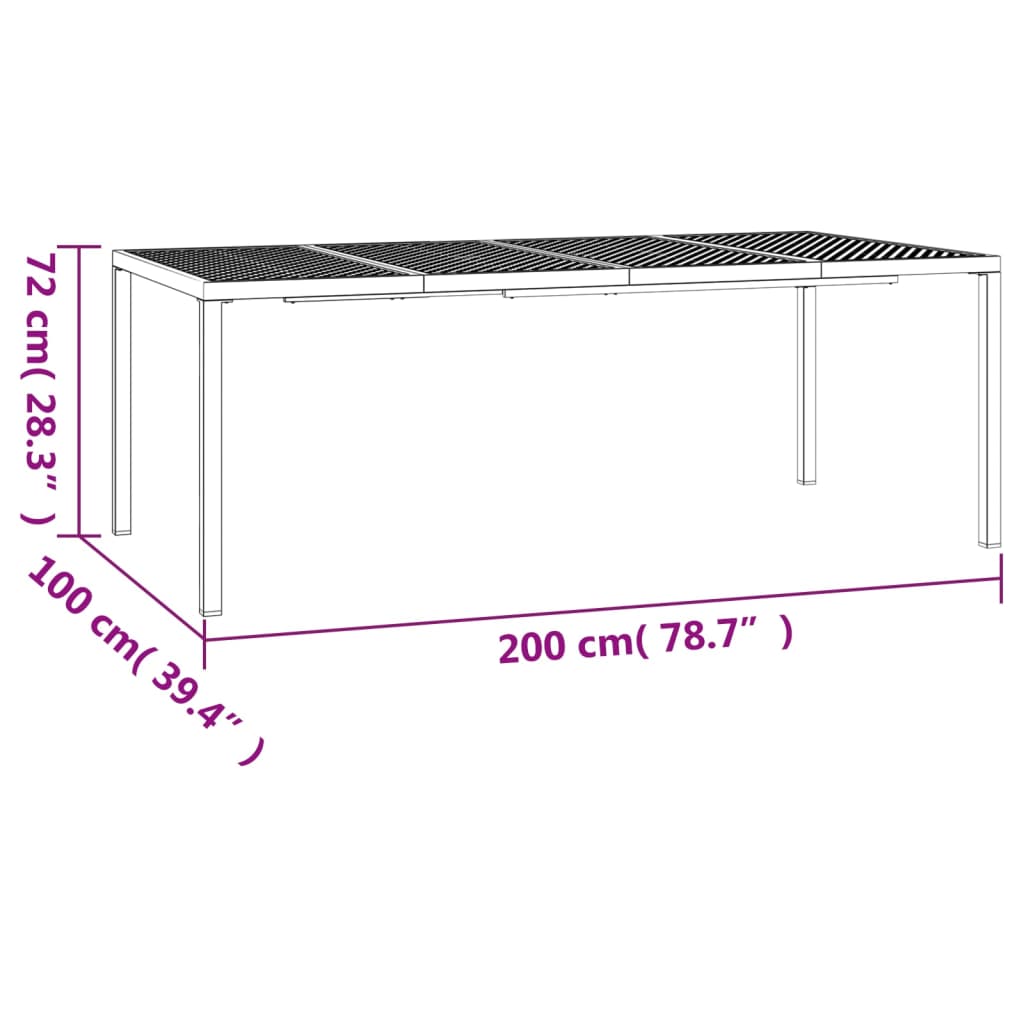 Mesa De Jardín De Acero Gris Antracita
