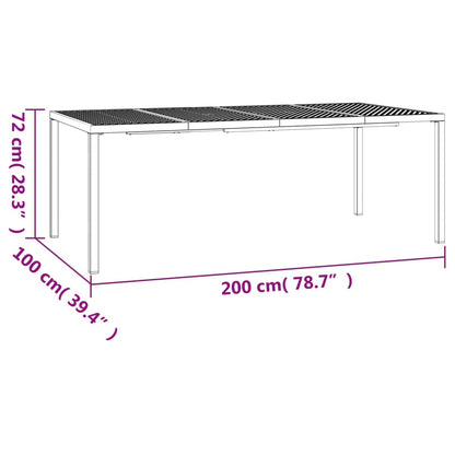 Mesa De Jardín De Acero Gris Antracita
