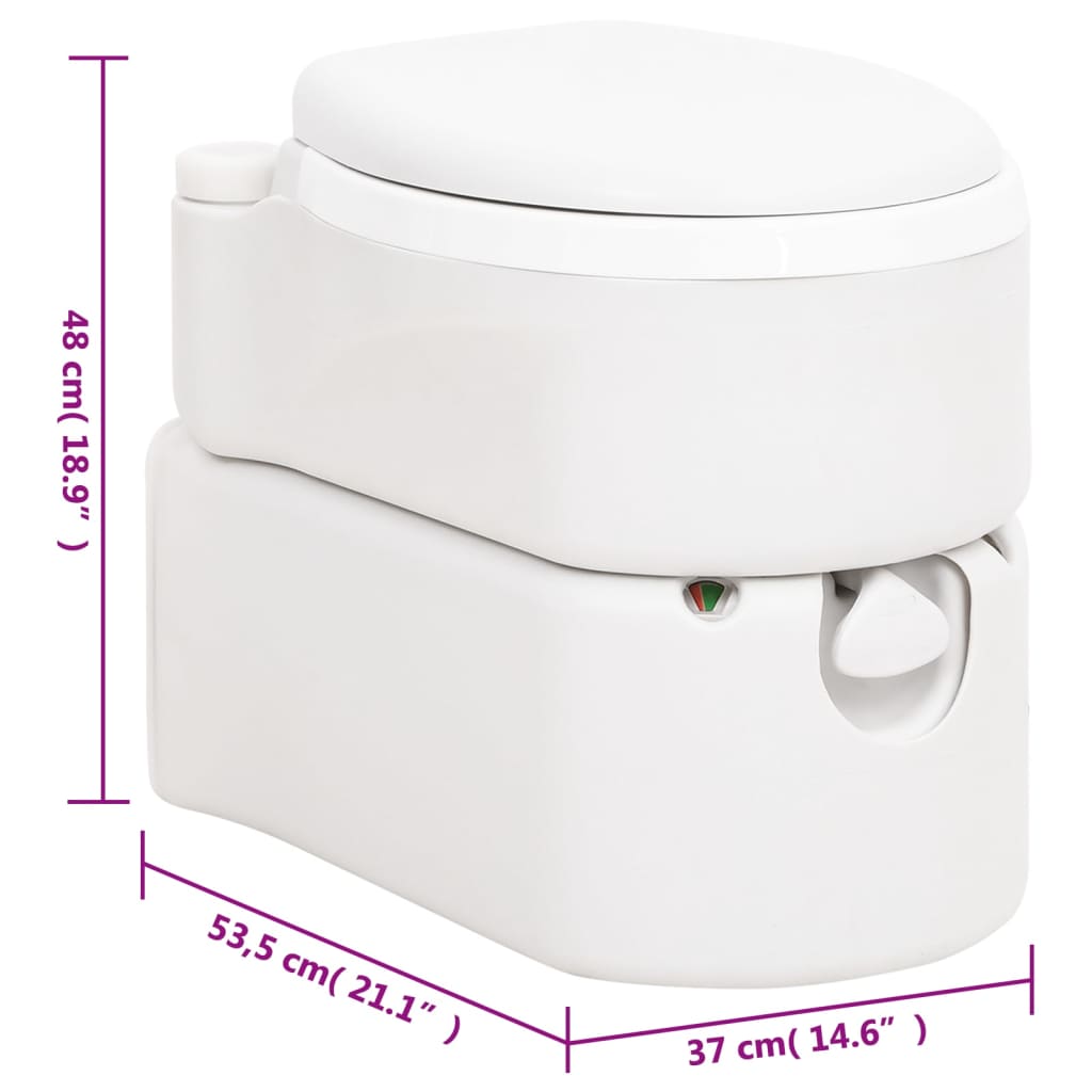 Inodoro De Camping Integrado Hdpe Y Pp Blanco 24+17 L